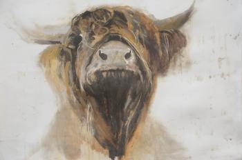 Holy Cow,2016,(oil on gesso on paper) | Obraz na stenu