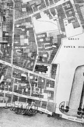 Detail of a large and accurate map of the City of London (engraving) | Obraz na stenu