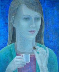 Girl with Chocolate, 2011, (oil on canvas) | Obraz na stenu