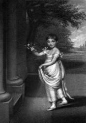Elizabeth Barrett Moulton-Barrett at the age of nine, engraved by G. Cook, c. mid C19th (engraving) | Obraz na stenu