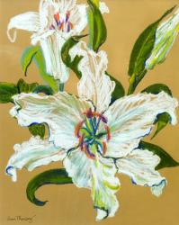 The white lilies (pastel on coloured Ingres paper) | Obraz na stenu