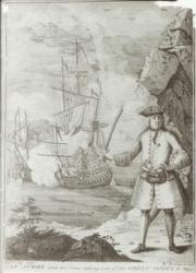 Captain Avery capturing the 'Ganj-i-Sawai' on 8th September 1695 (engraving) | Obraz na stenu