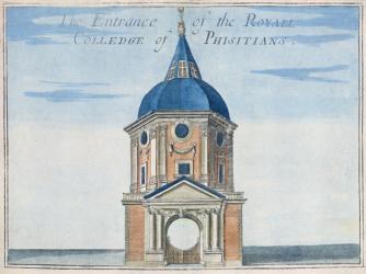 The Entrance to the Royal College of Physicians, from 'A Book of the Prospects of the Remarkable Places in and about the City of London', c.1700 (engraving) | Obraz na stenu
