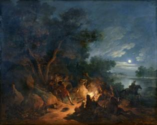 Attack by Robbers at Night, c.1770 (oil on canvas) | Obraz na stenu