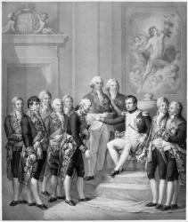Napoleon (1769-1821) Granting the Constitution to the Duchy of Warsaw, 1843 (litho) | Obraz na stenu