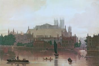 The Houses of Parliament (colour litho) | Obraz na stenu