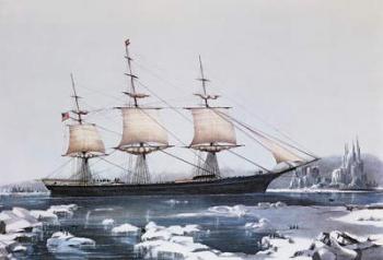 Clipper Ship "Red Jacket" in the ice off Cape Horn on her passage from Australia  to Liverpool, published by Currier & Ives, 1854 (colour litho) | Obraz na stenu