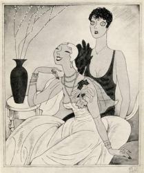 Lorelei and Dorothy, illustration from 'But Gentlemen Marry Brunettes' by Anita Loos, published in 1928 (litho) | Obraz na stenu
