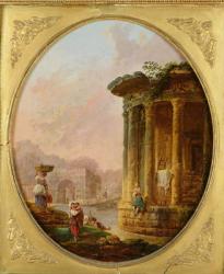 Temple of Vesta and the Arch of Janus Quadrifons (oil on canvas) | Obraz na stenu