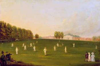 First Grand Match of cricket played by members of the Royal Amateur Society on Hampton Court Green, 3rd August 1836, 1836 (oil on canvas) | Obraz na stenu