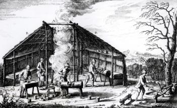 Clog Making (engraving) (b/w photo) | Obraz na stenu