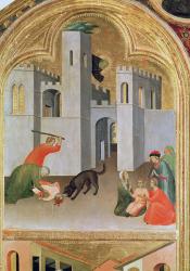 Agostino Novella Rescuing a Child who has been Bitten by a Dog, detail from the Blessed Agostino Novello Altarpiece, c.1328 (tempera on panel) | Obraz na stenu