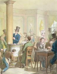 The Cafe de Commerce, from 'Tableau de Paris' (w/c on paper) | Obraz na stenu