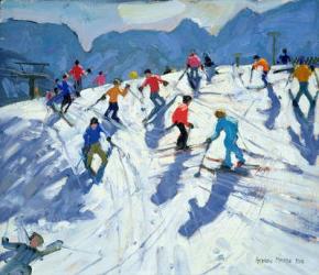 Busy Ski Slope, Lofer, 2004 (oil on canvas) | Obraz na stenu