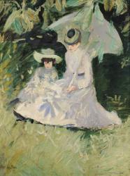 Madame Helleu and her Daughter at the Chateau of Boudran (oil on canvas) | Obraz na stenu