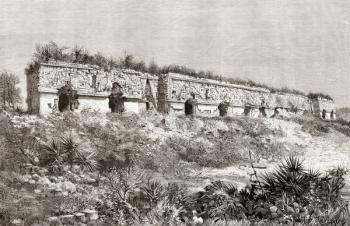 The Governor's Palace, Uxmal, Mexico (engraving) | Obraz na stenu