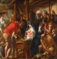 Adoration of the Shepherds (oil on canvas) | Obraz na stenu