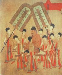 Yongle Emperor, facsimile of original Chinese scroll (coloured engraving) | Obraz na stenu