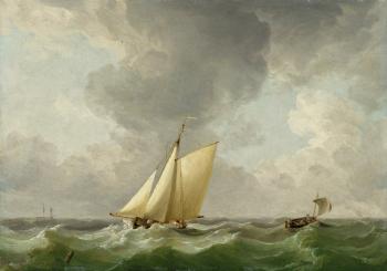 A Cutter in a Strong Breeze (oil on copper) | Obraz na stenu