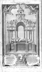 The Monument of Queen Elizabeth in Westminster Abbey, illustration from Rapin's 'History of England', engraved by John Goldar, 1786 (engraving) | Obraz na stenu