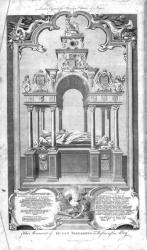 The Monument of Queen Elizabeth in Westminster Abbey, illustration from Rapin's 'History of England', engraved by John Goldar, 1786 (engraving) | Obraz na stenu