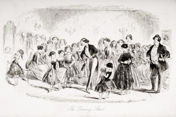 The Dancing School, illustration from 'Bleak House' by Charles Dickens (1812-70) published 1853 (litho) | Obraz na stenu