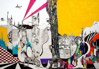 Cloudcity, 2009 (mixed technique on paper) | Obraz na stenu