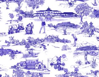 The Hamptons Historical Golf Courses, 2014, (toile fabric- pencil artwork) | Obraz na stenu