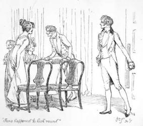 'Jane happened to look round', illustration from 'Pride & Prejudice' by Jane Austen, edition published in 1894 (engraving) | Obraz na stenu