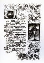 Illuminated text from Rossetti's 'House of Life' sonnet sequence, c.1880 (pen & ink on paper) | Obraz na stenu