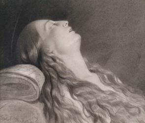 Louise Vernet on her Death Bed (graphite on paper) | Obraz na stenu