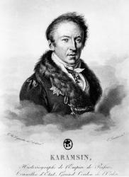 Portrait of Nikolai Mikhailovich Karamzin (1766-1826) (engraving) (b/w photo) | Obraz na stenu