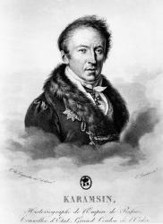 Portrait of Nikolai Mikhailovich Karamzin (1766-1826) (engraving) (b/w photo) | Obraz na stenu