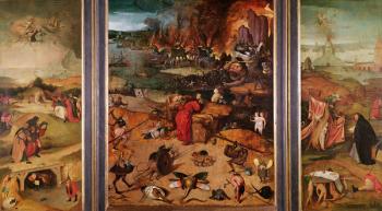 Triptych of the Temptation of St. Anthony (oil on panel) | Obraz na stenu