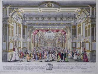 Ball following the coronation of Leopold II as king of Bohemia in Prague in 1791 (hand coloured engraving) | Obraz na stenu