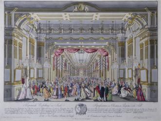 Ball following the coronation of Leopold II as king of Bohemia in Prague in 1791 (hand coloured engraving) | Obraz na stenu