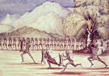 War Dance, illustration from 'The Albert N'yanza Great Basin of the Nile' by Sir Samuel Baker, 1866 (w/c on paper) | Obraz na stenu