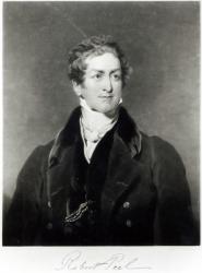 Portrait of Sir Robert Peel (1788-1850) engraved by C. Turner (litho) (b/w photo) | Obraz na stenu