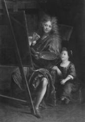 Self portrait with his son Charles (oil on canvas) | Obraz na stenu