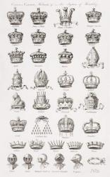 Crowns, coronets and helmets (engraving) | Obraz na stenu
