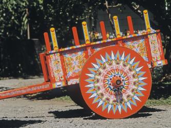 Traditional oxcart, Sarchi Norte, Valverde Vega, Costa Rica (photo) | Obraz na stenu