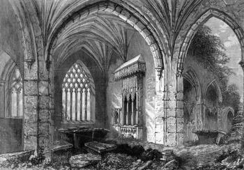 Abbey of Holy Cross, c.1841 (engraving) | Obraz na stenu