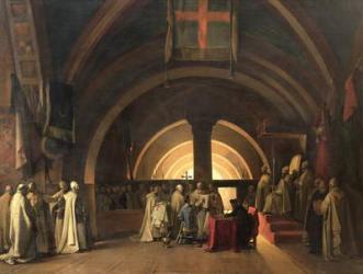 The Inauguration of Jacques de Molay into the Order of Knights Templar in 1295 (oil on canvas) | Obraz na stenu