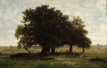 Holm Oaks, Apremont, 1850-52 (oil on canvas) | Obraz na stenu