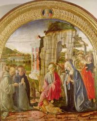 Adoration of the Child by St. Ambrose and St. Bernard (oil on panel) | Obraz na stenu