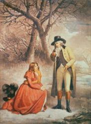 Gentleman and woman in a wintry scene | Obraz na stenu