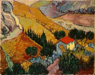 Landscape with House and Ploughman, 1889 (oil on canvas) | Obraz na stenu