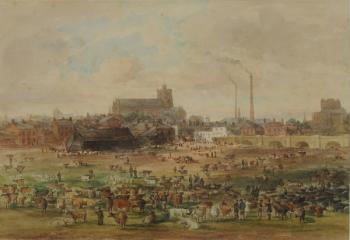 The Sands, Carlisle - The Cattle Market, 1864 (w/c on paper) | Obraz na stenu