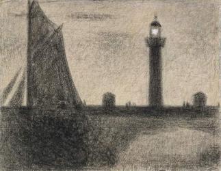 The Lighthouse at Honfleur, 1886 (conte crayon heightened with gouache on laid paper) | Obraz na stenu
