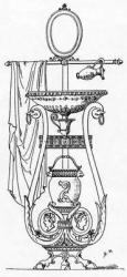 Empire style Lavabo, engraving after the design of Charles Percier, 18th/19th Century (engraving) | Obraz na stenu